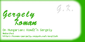 gergely koman business card